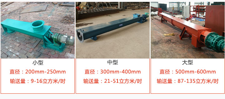 U型螺旋輸送小型，中型，大型產(chǎn)品展示